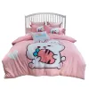 Pink cartoon aerial butterfly wedding bedding four-piece set, wedding home textile wedding red envelope button set Item Picture